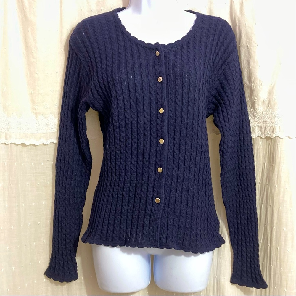 Cabled cardigan gold buttons
